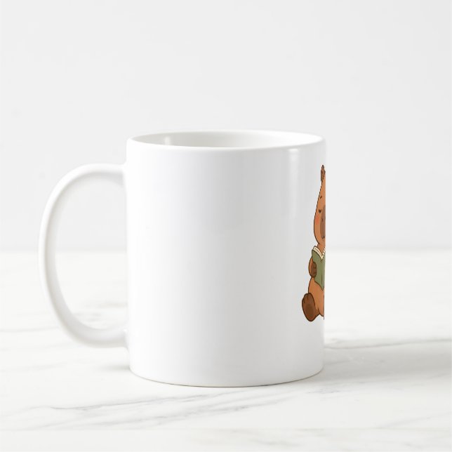 Cosy Reading Capybara Lantern Coffee Mug Gift Cute (Left)