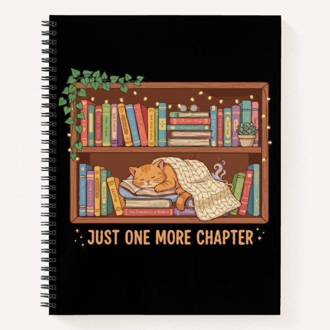 Cosy Reading Cat "Just One More Chapter" Book Love (Front)