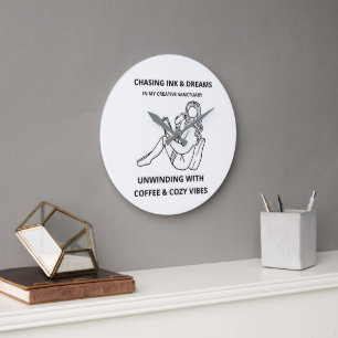 Cosy Reading & Coffee Wall Clock