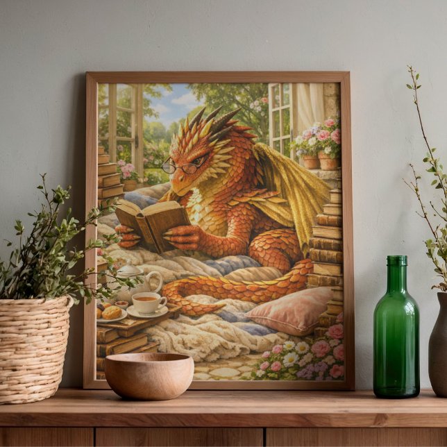 Cosy Reading Dragon Poster (Creator Uploaded)