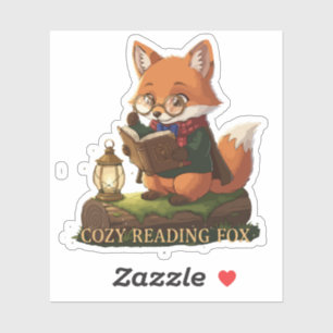 Cosy Reading Fox Cute Whimsical Book Lover