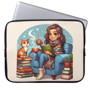 Cosy Reading Girl Laptop Sleeve