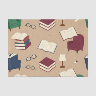Cosy Reading Nook Books Pattern Tissue Paper