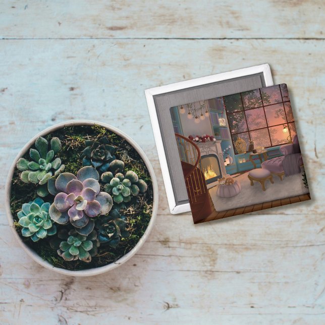 Cosy Reading Sunset Room Magnet (Creator Uploaded)