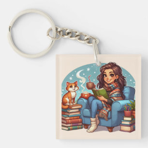 Cosy Reading Time Key Ring