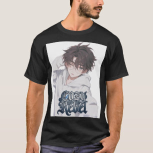 Cosy Rebel Anime Boy - Aesthetic Streetwear White T-Shirt