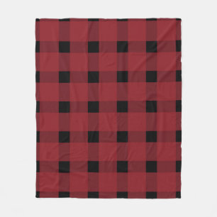 Cosy Red & Black Gingham-Home Decor & Gifts Fleece Blanket