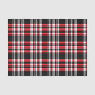 Cosy Red, Black & White Stripe Plaid Holiday Tissue Paper