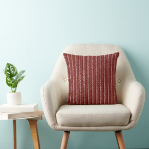 Cosy Red Braided Stripes Apple Tart Christmas Cushion