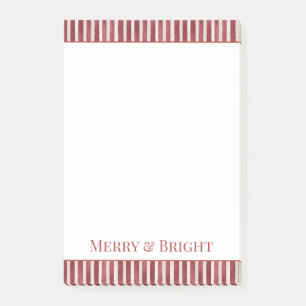 Cosy Red White Plaid Stripes Christmas Post-it Notes