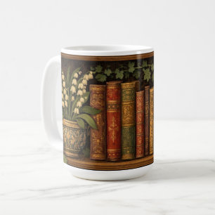Cosy retro book shelf coffee mug