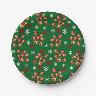 Cosy Roasted Chestnuts And Snowflakes Winter Paper Plate