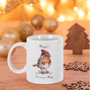 Cosy Robin Christmas Coffee Moment Two-Tone Coffee Mug