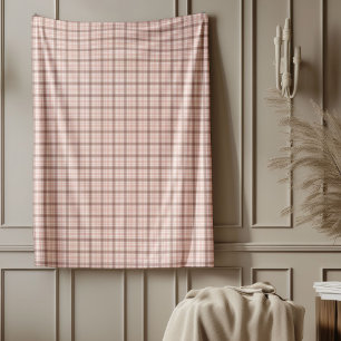 Cosy Rose Gold Plaid Blanket for Elegant Comfort