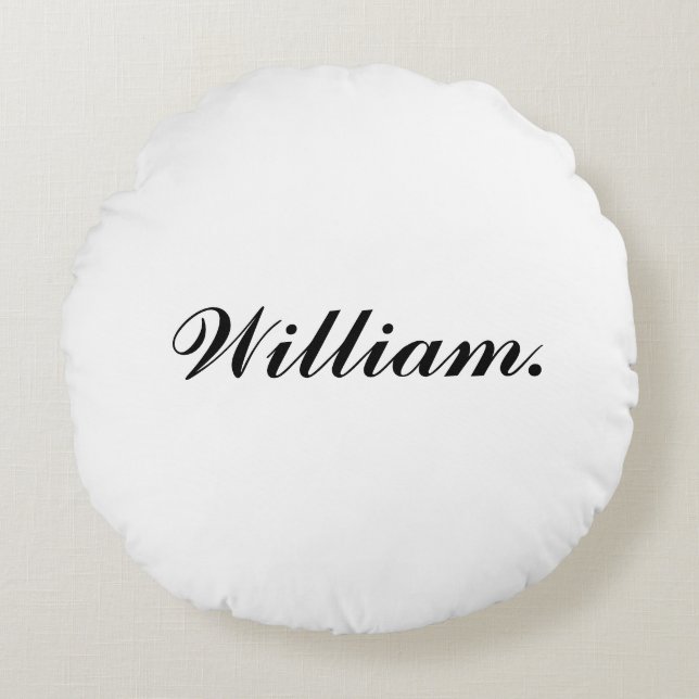 Cosy Round Throw Pillow with Custom Name for Comfo (Front)