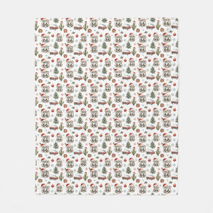 Cosy Route 66 Christmas Cabin Memories Fleece Blanket