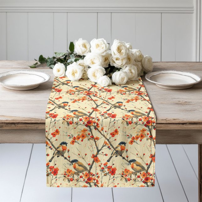 Cosy Runner with Fall Birds and Woodland Floral (Cozy Runner with Fall Birds and Woodland Floral)