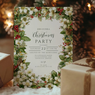Cosy Rustic Evergreen Christmas Invitation