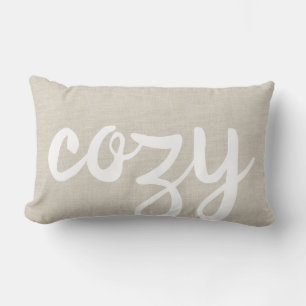 Cosy Rustic Ivory Modern Farmhouse Lumbar Cushion