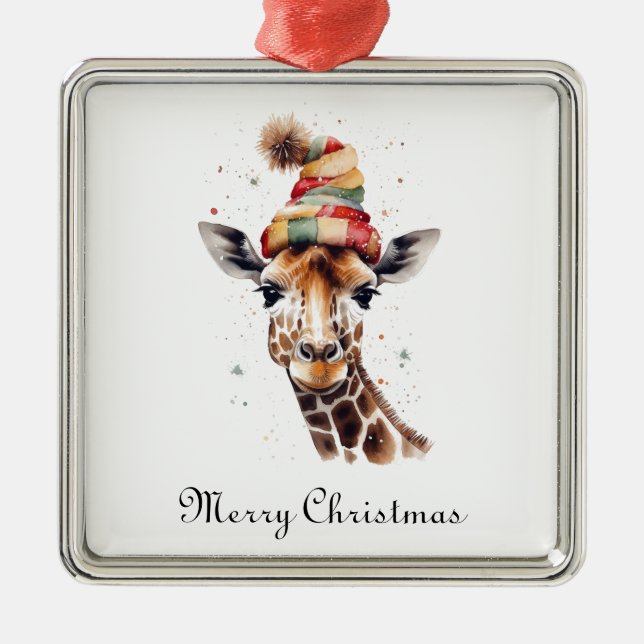Cosy Safari Christmas, custom Metal Ornament (Front)