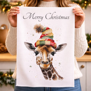 Cosy Safari Christmas, custom Tea Towel
