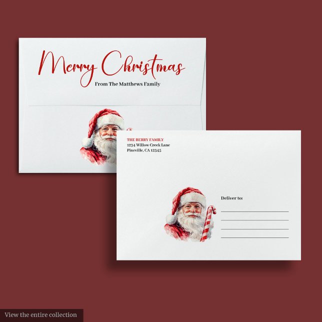 Cosy Santa Claus Minimalist Script Font Envelope (Cozy Santa Claus Minimalist Script Font Envelope)