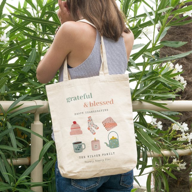 Cosy Scandi Autumn Essential Blush Thanksgiving Tote Bag (Creator Uploaded)