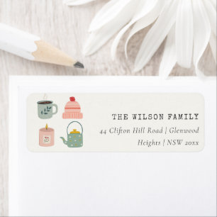 Cosy Scandi Winter Essential Blush Green Address Return Address Label