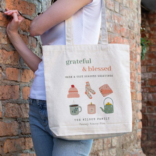Cosy Scandi Winter Essential Seasons Greetings Tote Bag (Creator Uploaded)