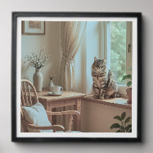 Cosy Scandinavian Nook with Cat
