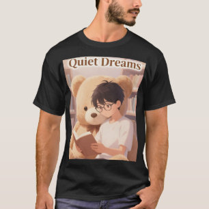 Cosy Scholar Library Boy & Teddy Bear Aesthetic Sh T-Shirt