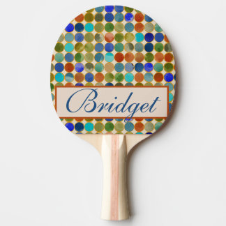 Cosy sea glass golden discs ping pong paddle
