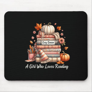 Cosy Season A Girl Who Loves Reading Fall Vibes Mouse Pad