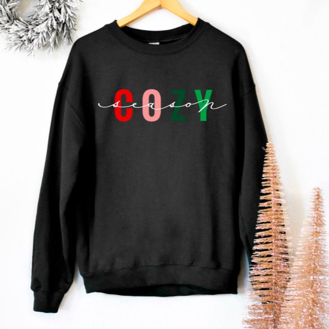 Cosy Season Cute Calligraphy Holiday Sweatshirt (Creator Uploaded)