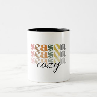 cosy season cute Two-Tone coffee mug