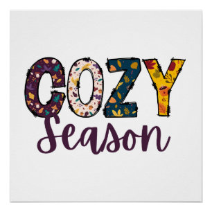 Cosy season doodle letters poster