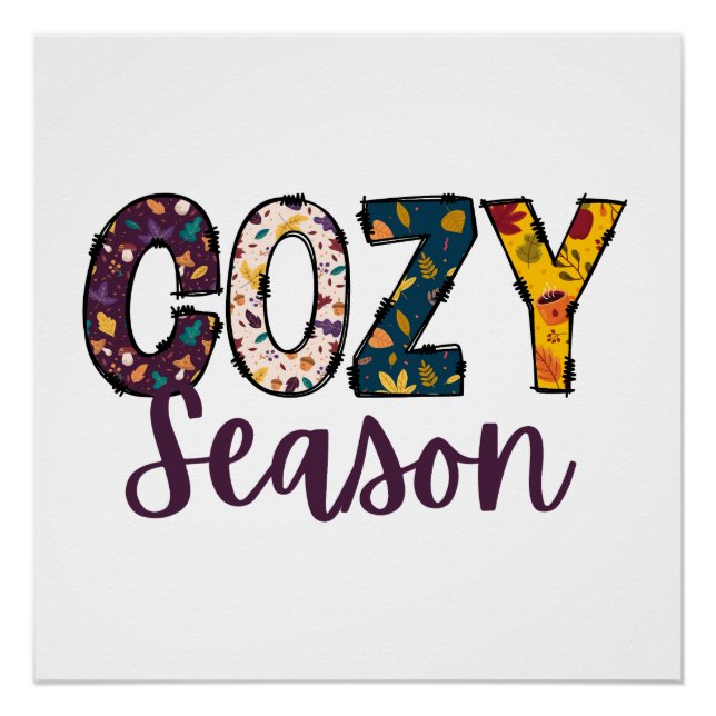 Cosy season doodle letters poster (Front)