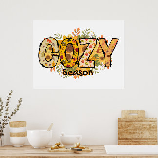 Cosy Season Floral Poster