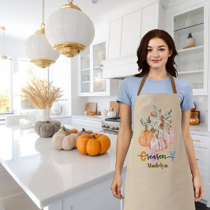 Cosy Season Harvest Blooms Personalise Name Apron