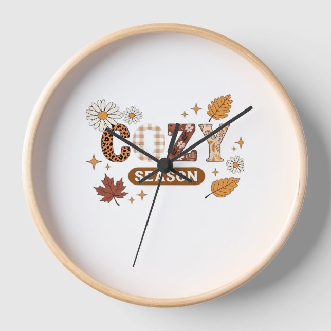Cosy Season Oversized T-Shirt Clock (Front)