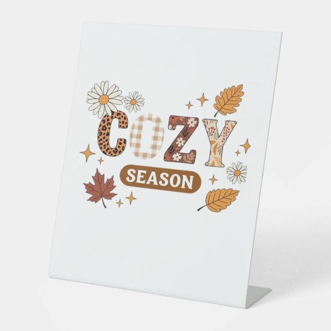 Cosy Season Oversized T-Shirt Pedestal Sign (Front)