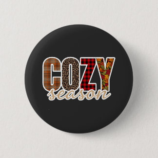 Cosy Season Plaid Leopard Fall Vibes 6 Cm Round Badge