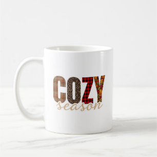 Cosy Season Plaid Leopard Fall Vibes Coffee Mug