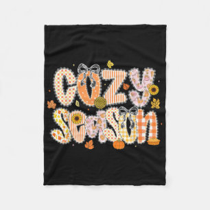 Cosy Season Pumpkin Thanksgiving Autumn Fall Yall Fleece Blanket