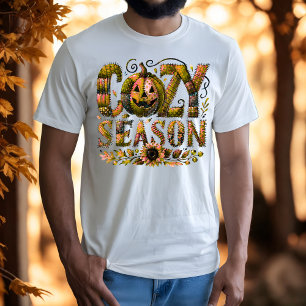 Cosy Seazon Patchwork Pumpkin T-Shirt