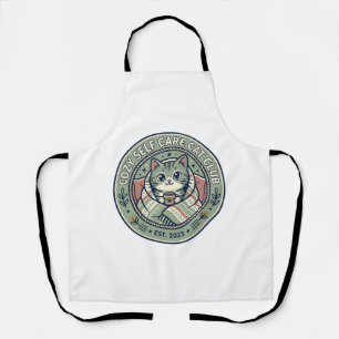 Cosy Self Care Cat Cat Graphic Tee Art - Cosy Self Apron