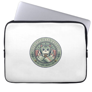 Cosy Self Care Cat Cat Graphic Tee Art - Cosy Self Laptop Sleeve