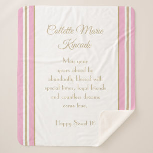 Cosy Sherpa Gift! Unique Sweet 16 blanket