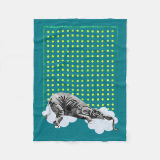 Cosy Sleeping Elephant Baby's Quilt Fleece Blanket