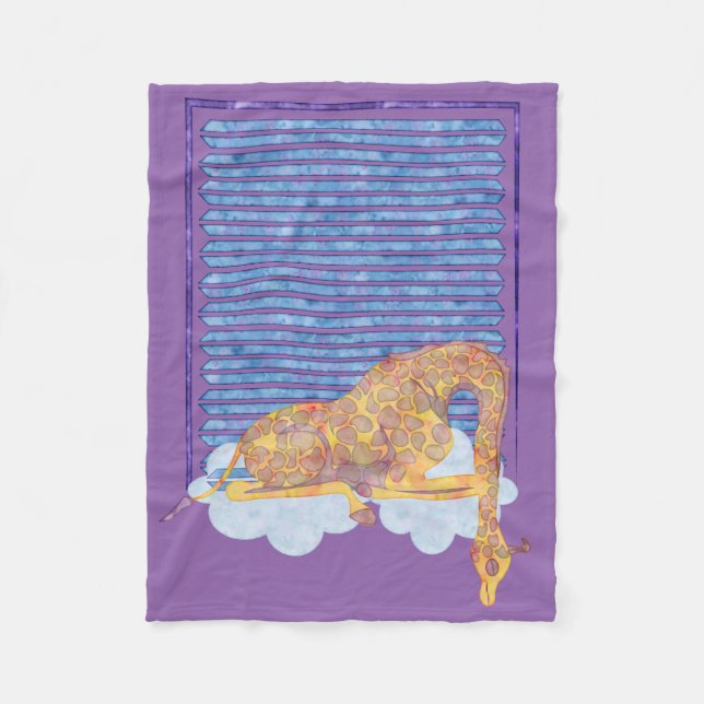 Cosy Sleeping Giraffe Baby's Quilt Fleece Blanket (Front)
